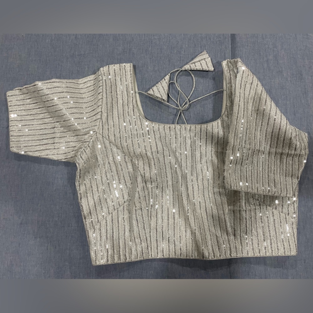 Silver blouse/crop top